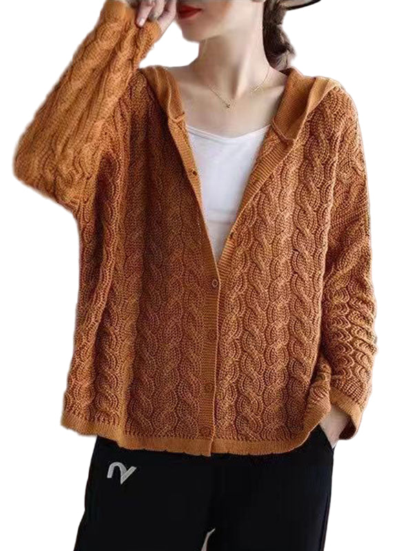 Damens Lösa Huvtröja i Organisk Karamell 0