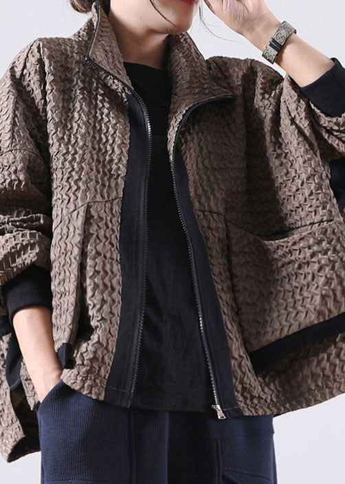 Damens Manchesterjacka Låg Hög Design med Dragkedja 0