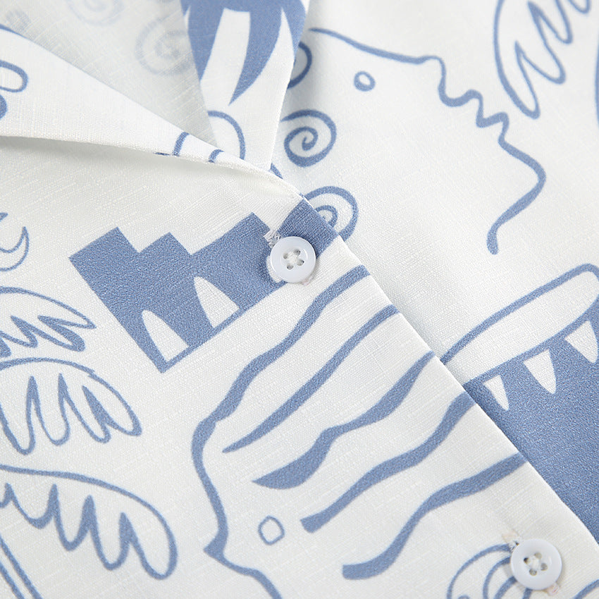 Damens Matching Set Oversized Skjorta och Avslappnade Shorts 4