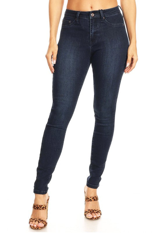 Damens Skinny Jeans Hög Midja Denim 1