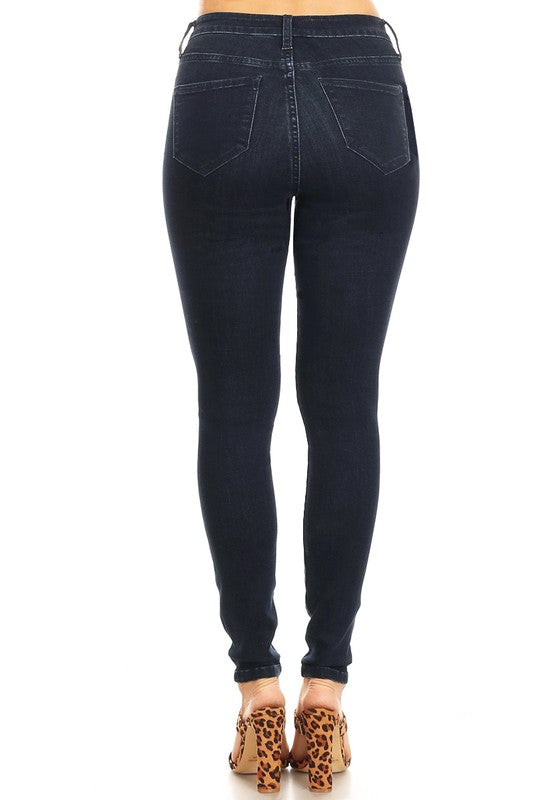 Damens Skinny Jeans Hög Midja Denim 3