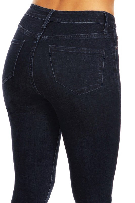 Damens Skinny Jeans Hög Midja Denim 4