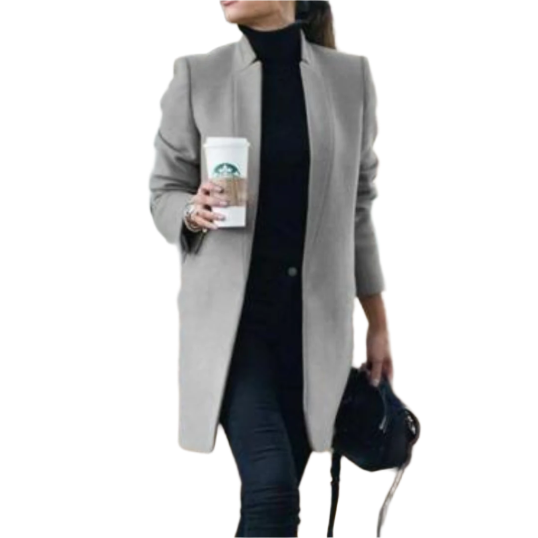 Damens Stehkragen Mantel Klassisk Design Vinter 0