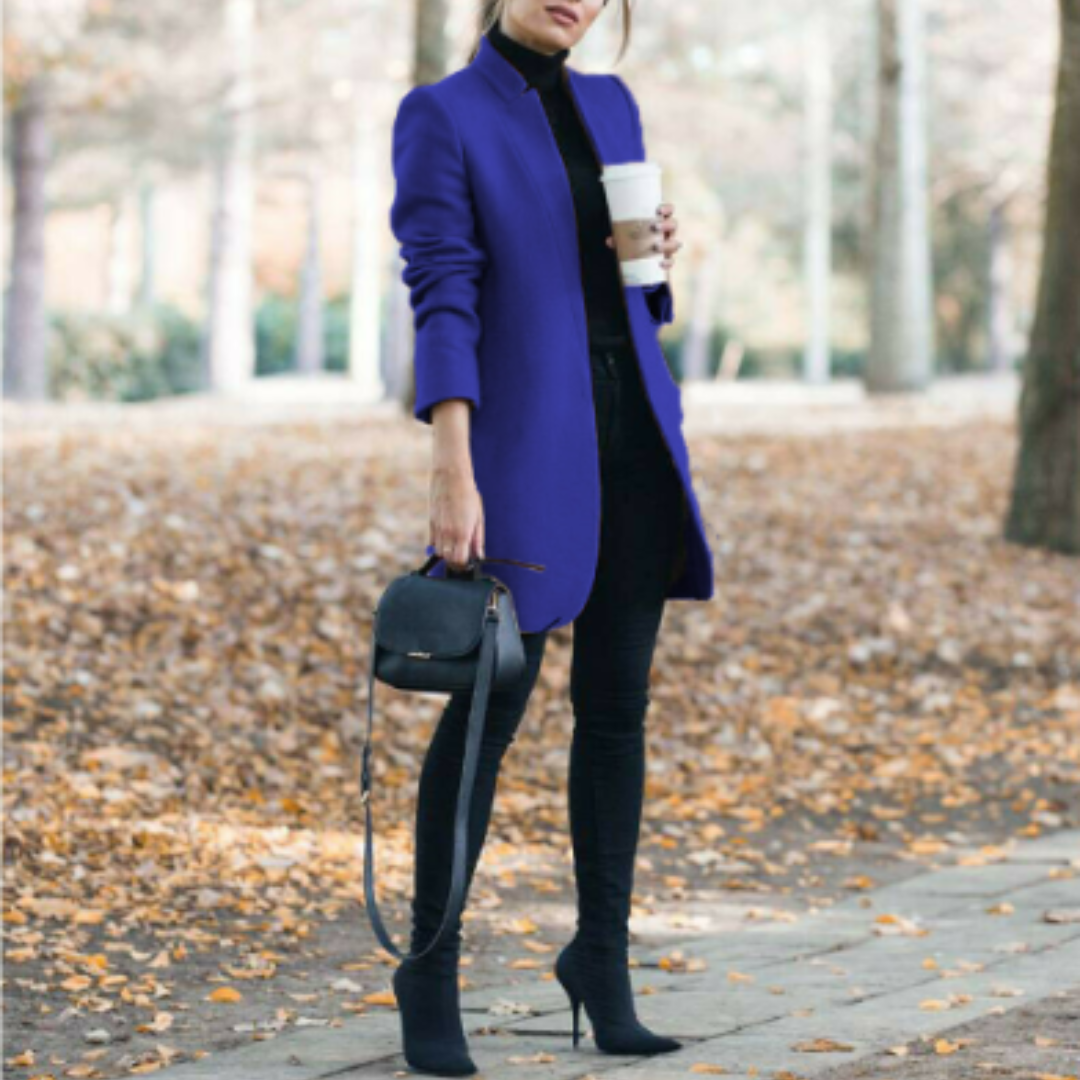 Damens Stehkragen Mantel Klassisk Design Vinter 10