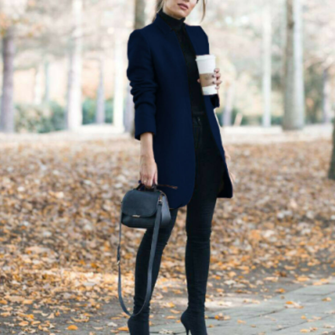 Damens Stehkragen Mantel Klassisk Design Vinter 11