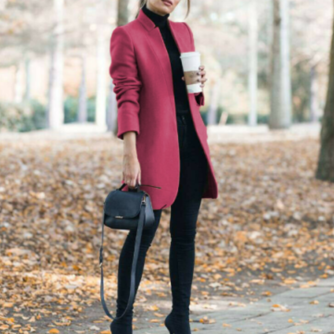 Damens Stehkragen Mantel Klassisk Design Vinter 4