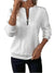 Damens Sweatshirt med Halv Dragkedja och Textur 0