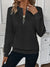 Damens Sweatshirt med Halv Dragkedja och Textur 11