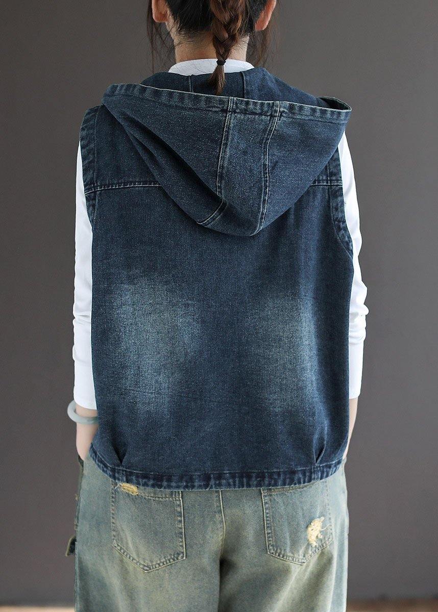 Damens Västar i Denim med Dragkedjor 3