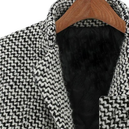 Damens Vinterkappa Houndstooth Ull 5