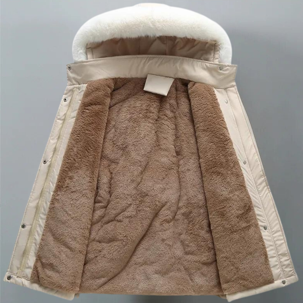 Damens Vinterkappa Med Tjock Fodring 1