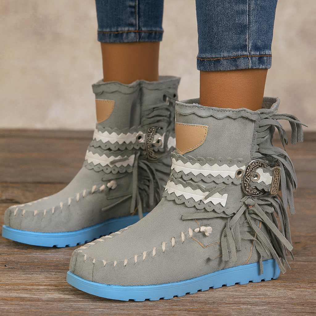 Damer Ankelstövlar Boho Stil med Fransar 1