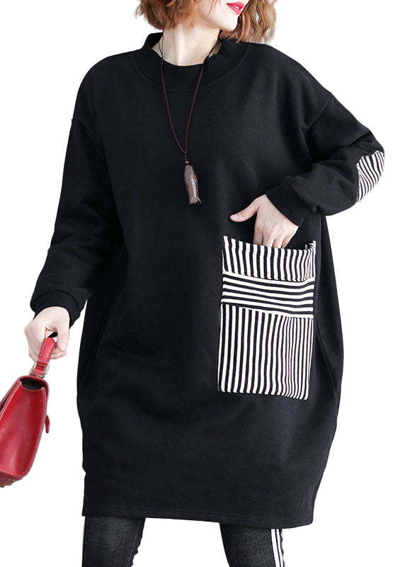 Damer Fleece Klänning med Fickor 0