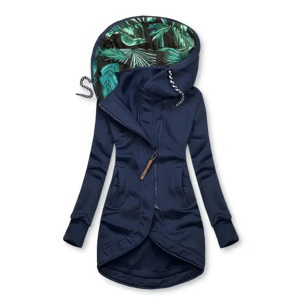 Damer Hoodie Blommönster Vattentålig Tyg 6