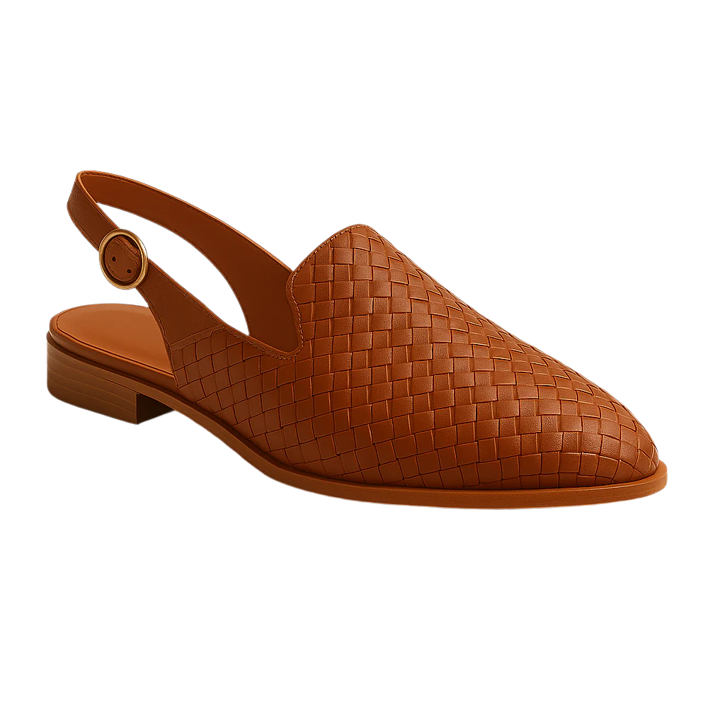 Damer Instappers Vävt Mönster Låg Häl Vävstruktur 0