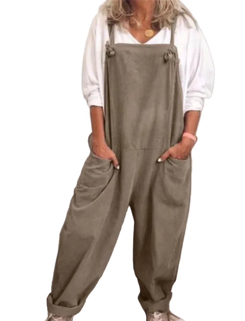 Damer Jumpsuit Oversize med Fickor 0