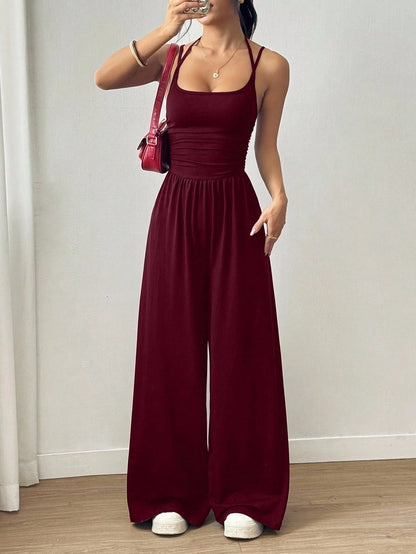 Damer Jumpsuit Plisserad Casual 5