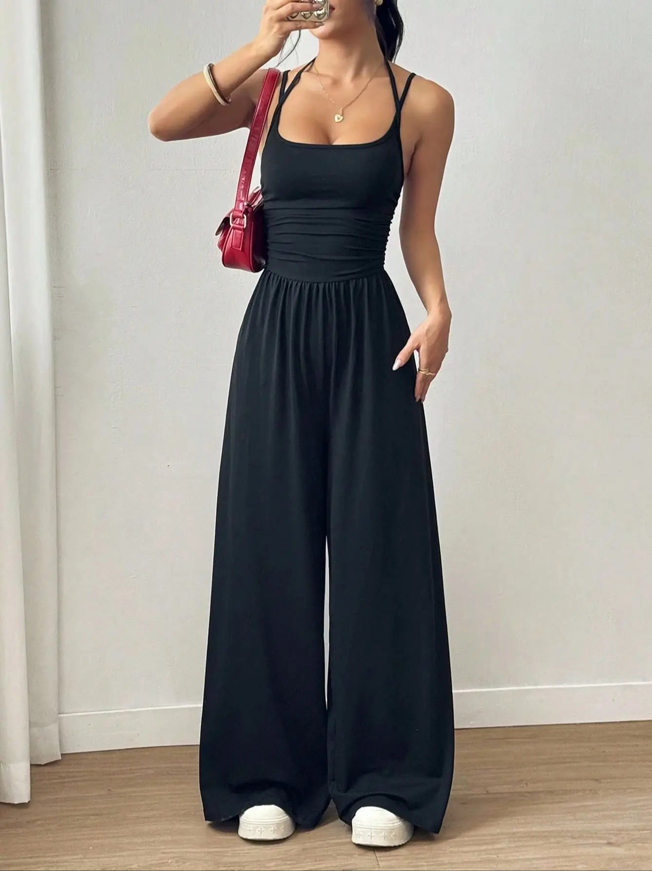 Damer Jumpsuit Plisserad Casual 6