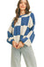 Damer Oversized Pullover Rutigt Mjuk Fiber 0