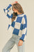 Damer Oversized Pullover Rutigt Mjuk Fiber 1