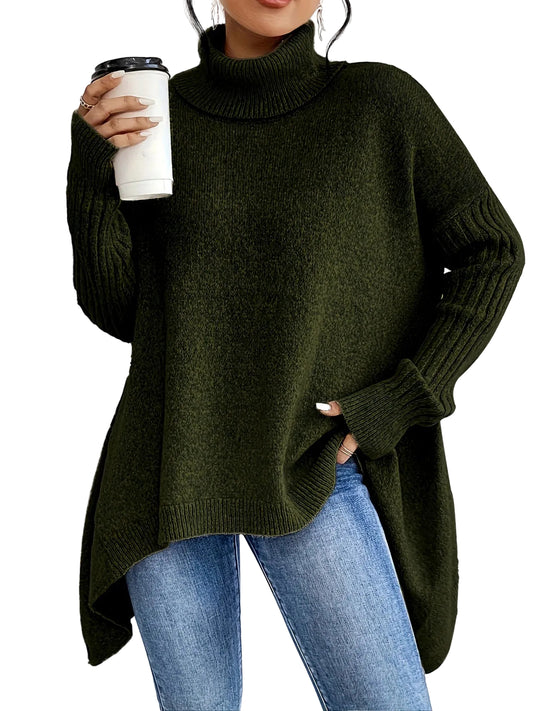 Damer Turtleneck Tröja Vinterstil 0