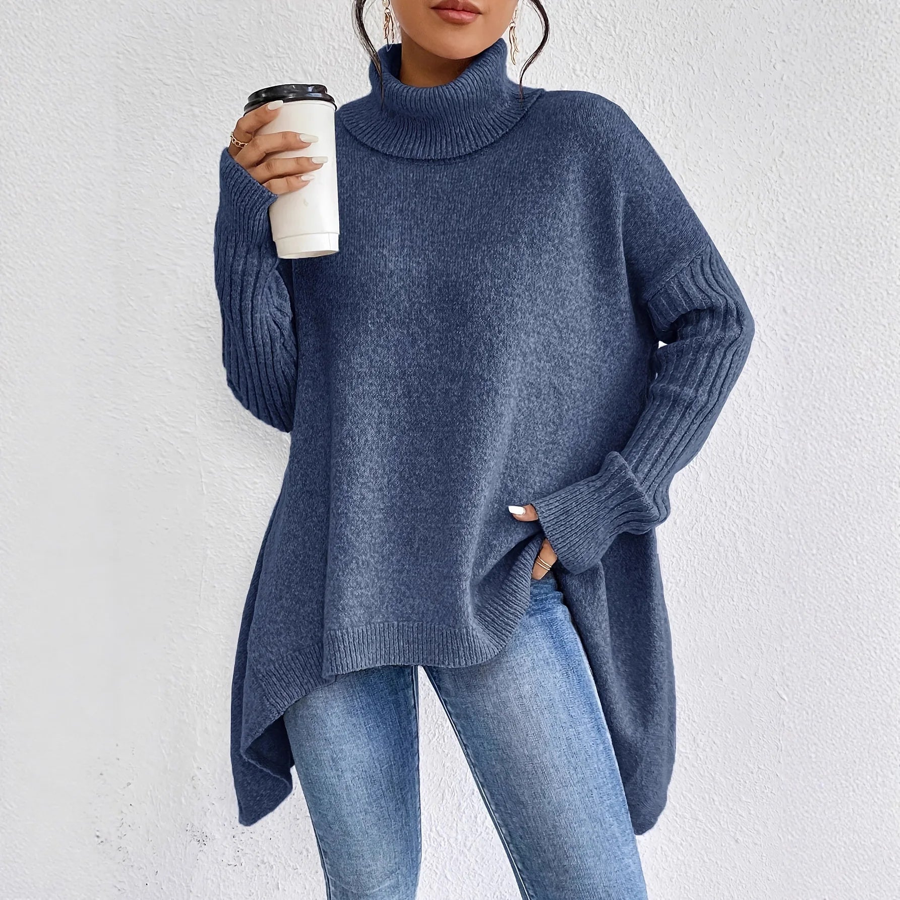 Damer Turtleneck Tröja Vinterstil 1