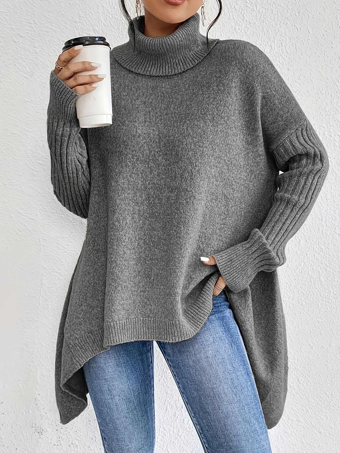 Damer Turtleneck Tröja Vinterstil 3