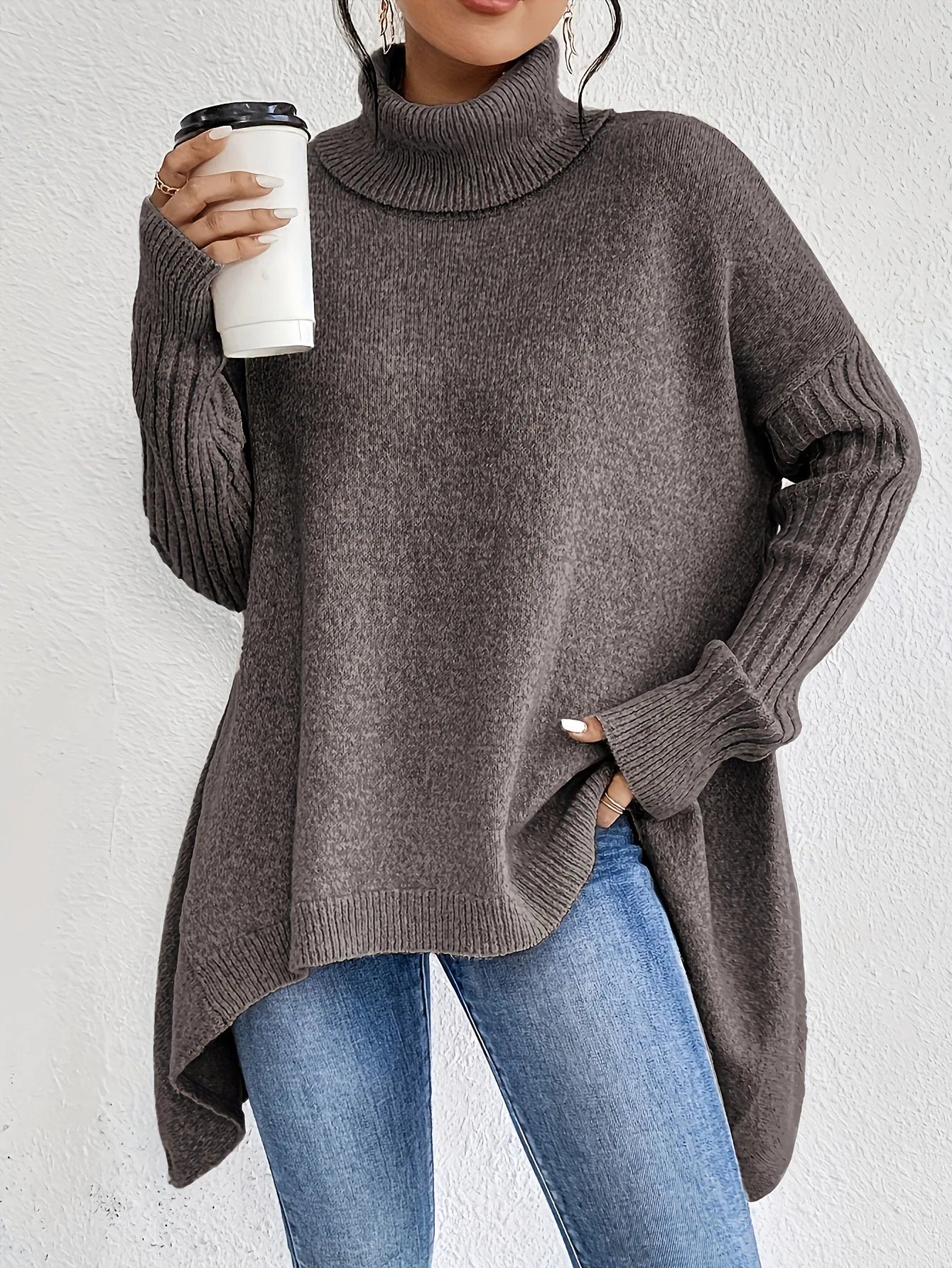 Damer Turtleneck Tröja Vinterstil 6