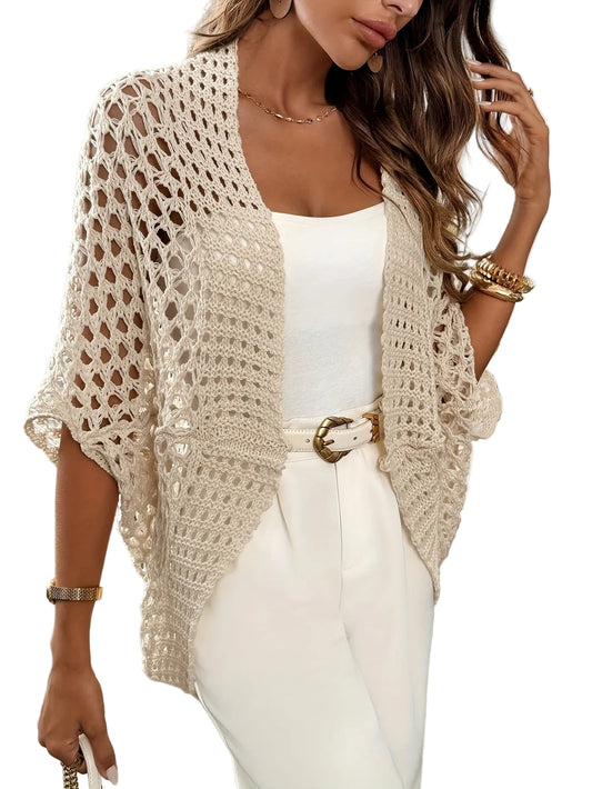 Damer Vinteröppen Cardigan Draperad 0