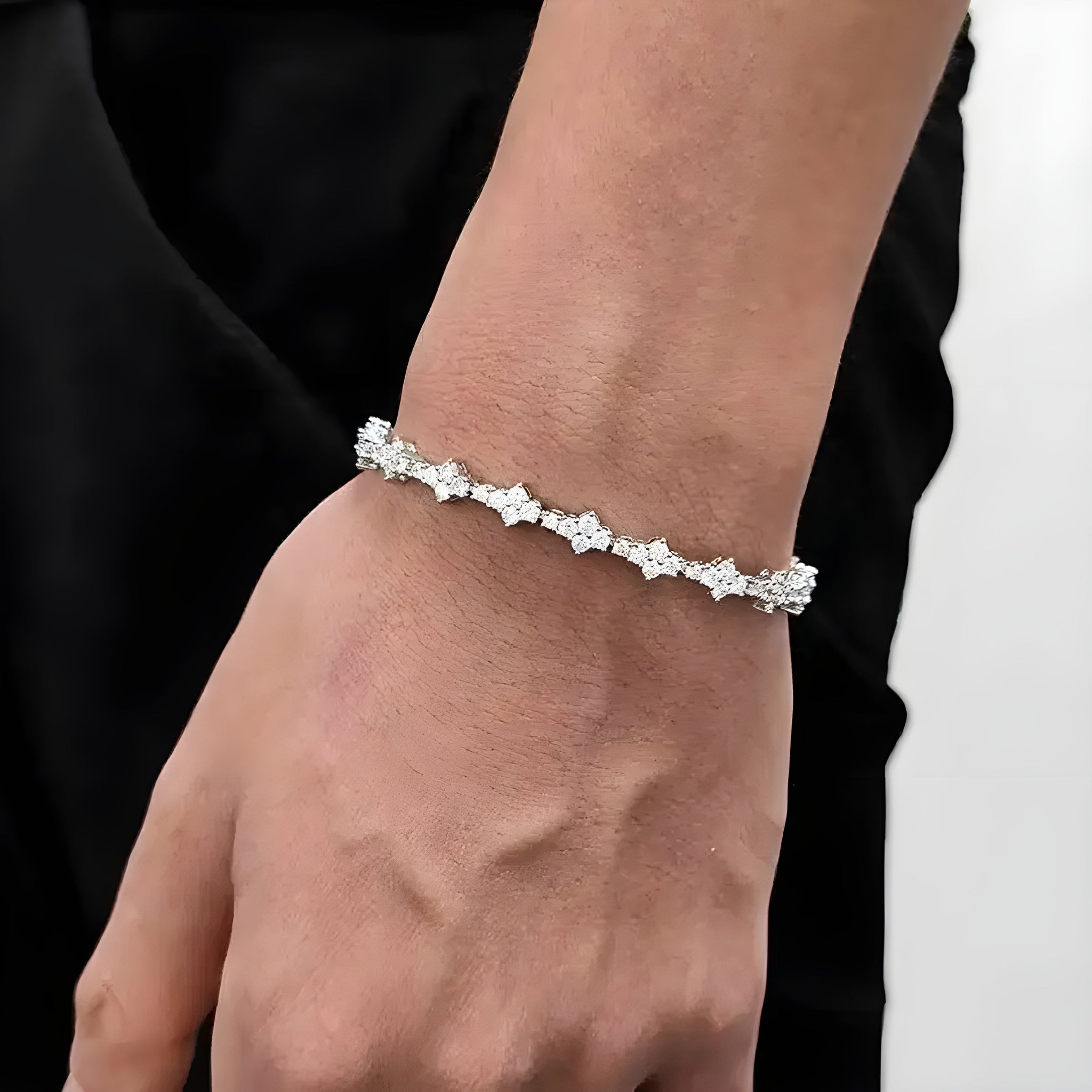 Damer's Armband Diamantformad Blomdesign Trendig 0