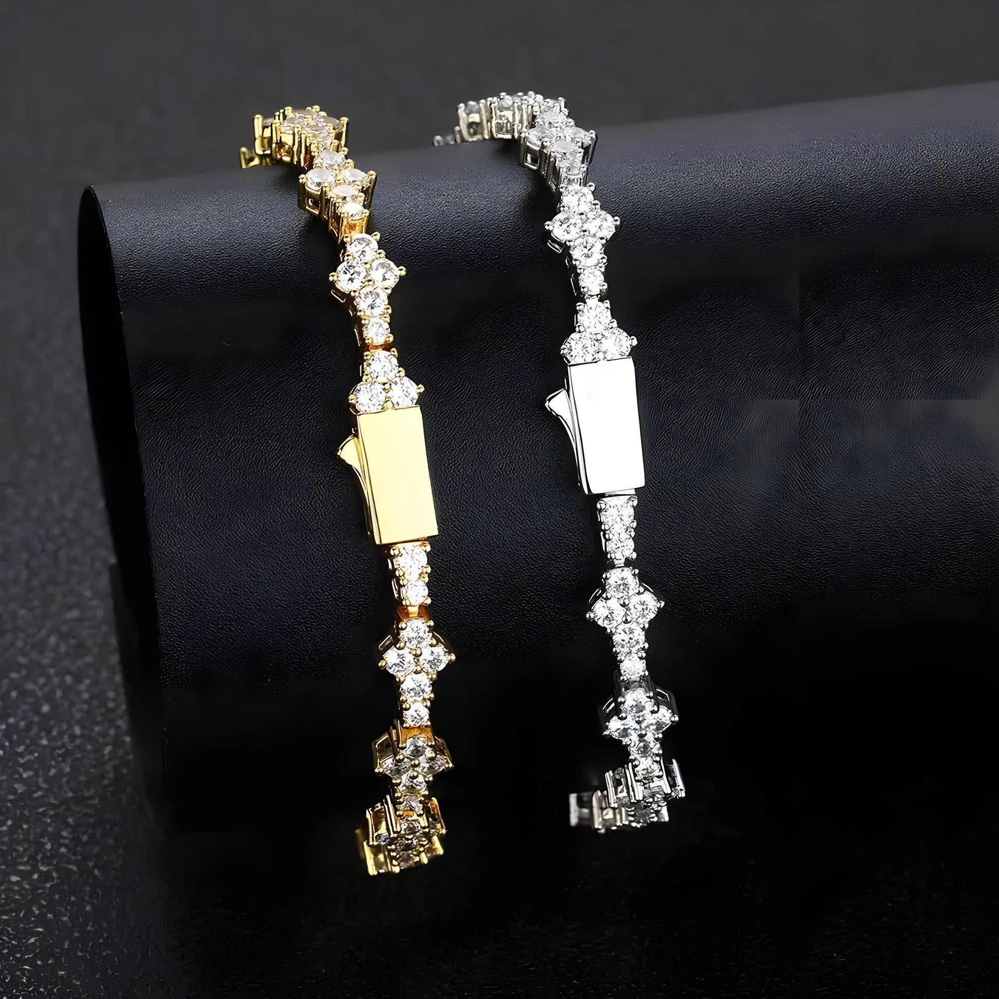Damer's Armband Diamantformad Blomdesign Trendig 2