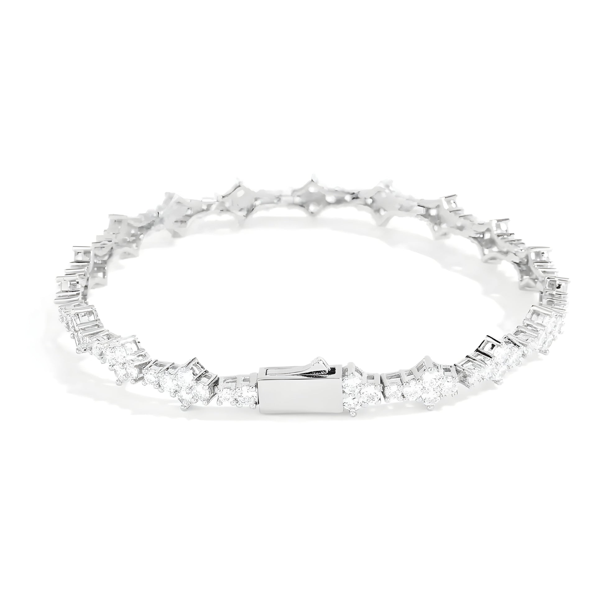 Damer's Armband Diamantformad Blomdesign Trendig 3