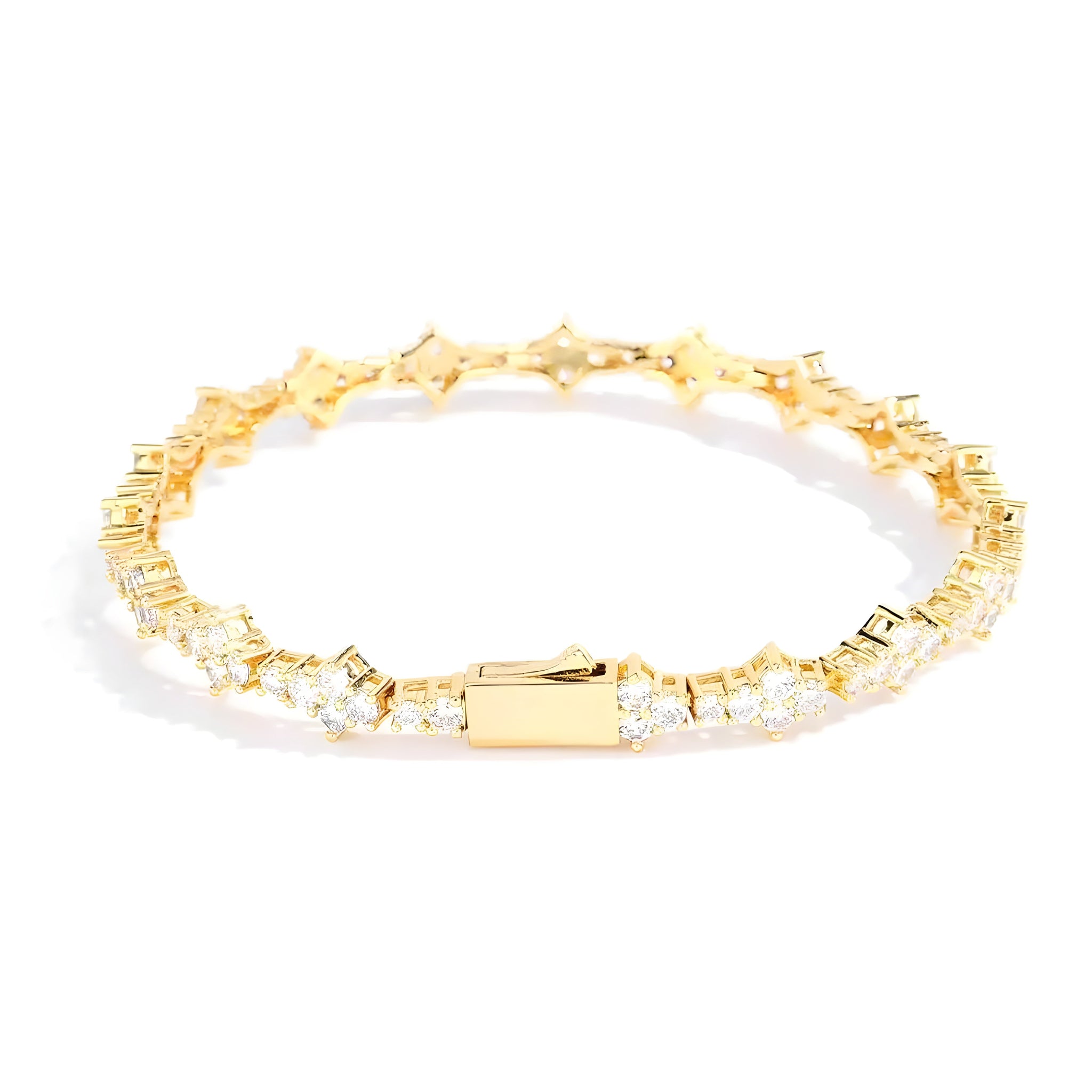 Damer's Armband Diamantformad Blomdesign Trendig 4