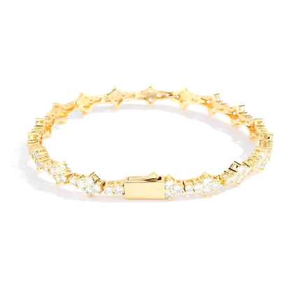 Damer's Armband Diamantformad Blomdesign Trendig 4