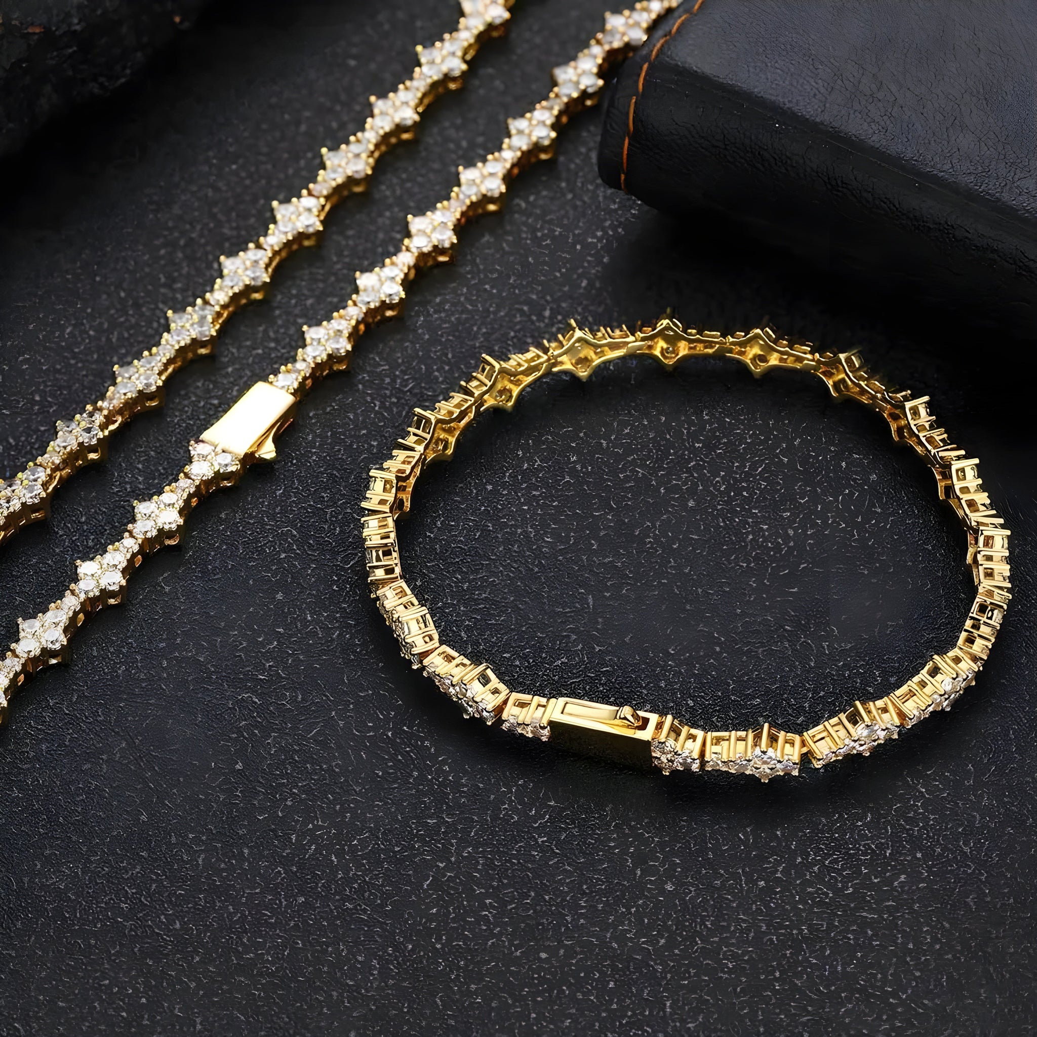 Damer's Armband Diamantformad Blomdesign Trendig 5