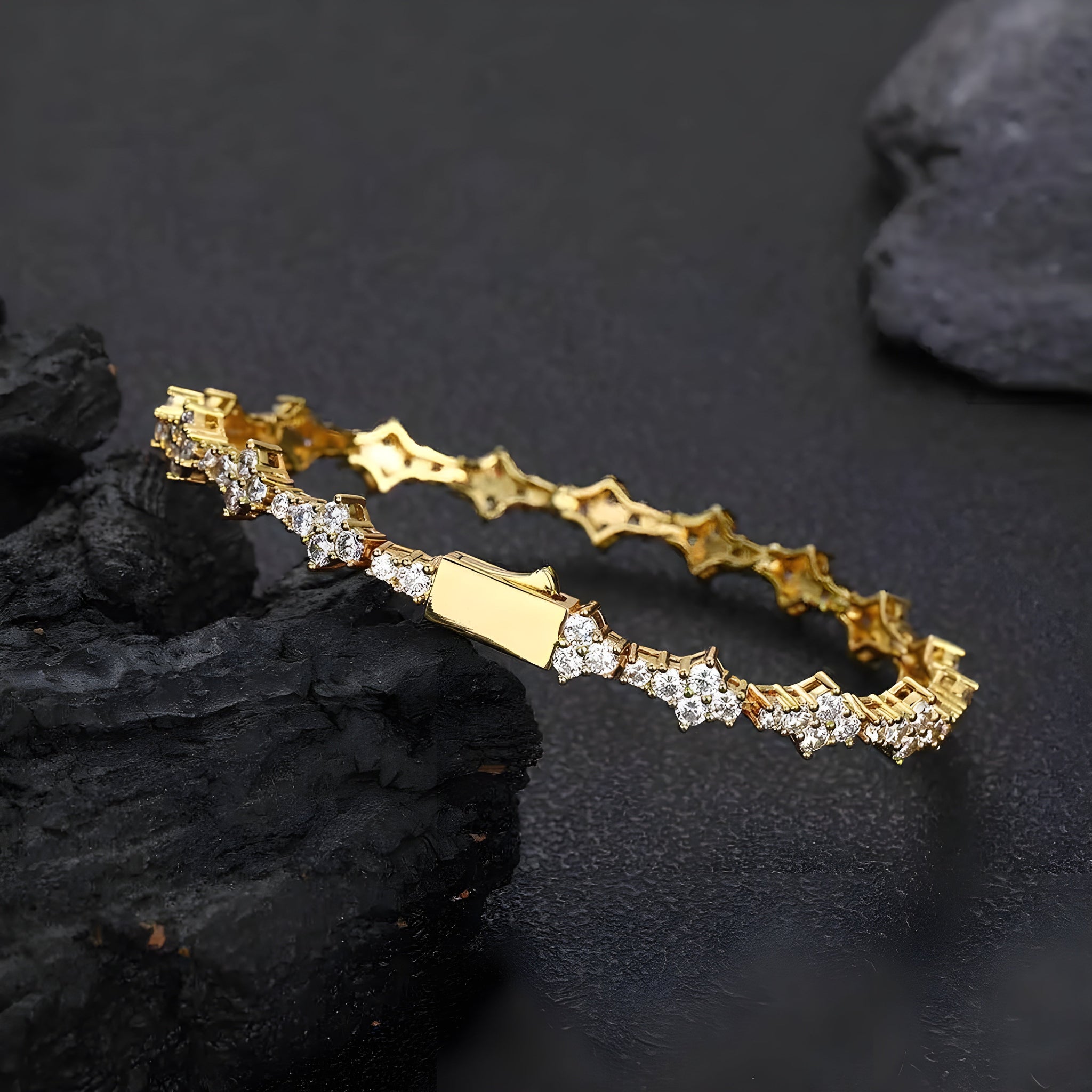Damer's Armband Diamantformad Blomdesign Trendig 6