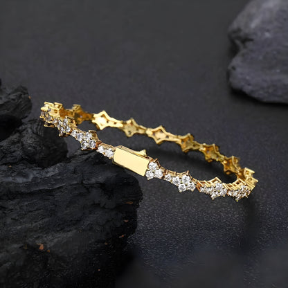 Damer's Armband Diamantformad Blomdesign Trendig 6