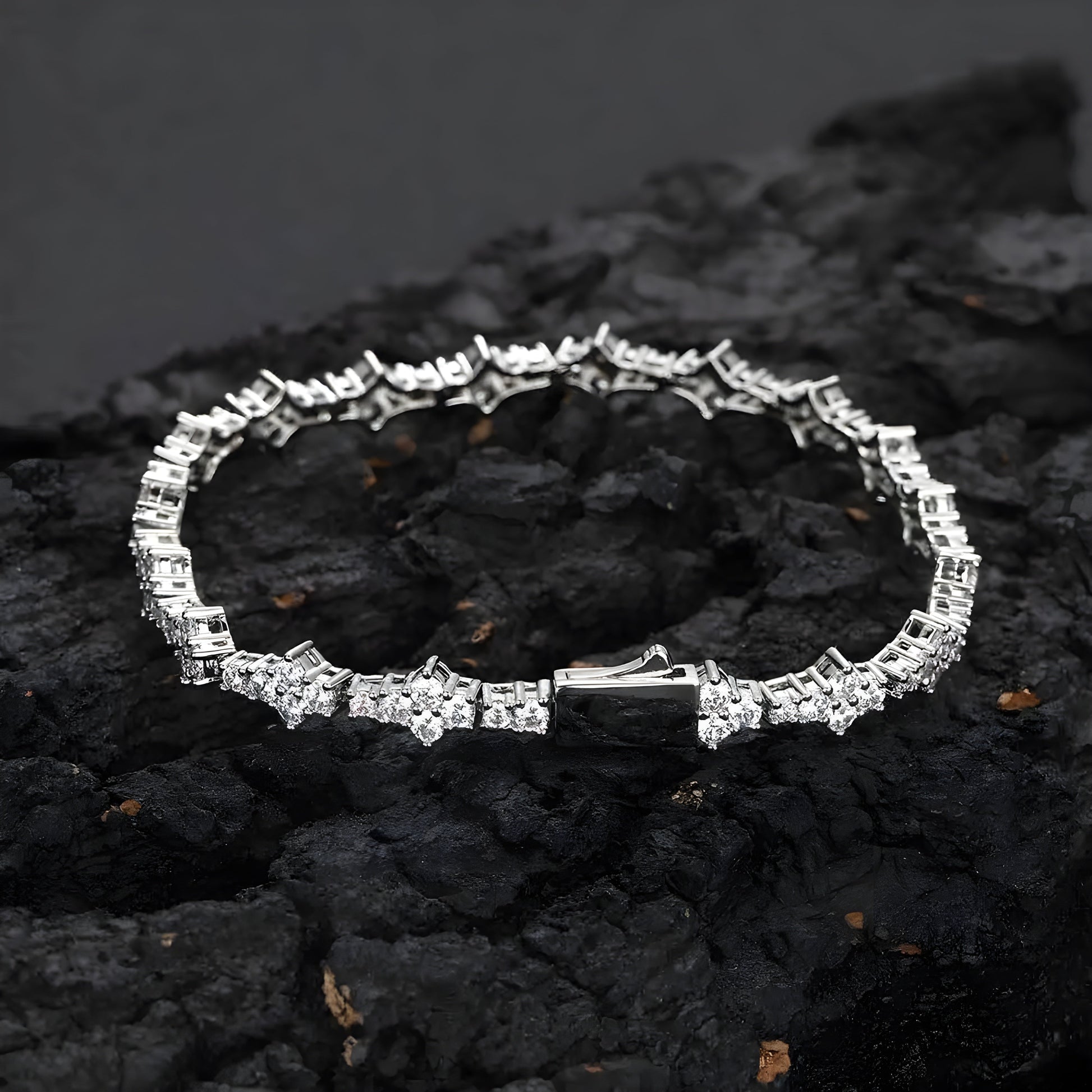 Damer's Armband Diamantformad Blomdesign Trendig 7