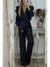 Damerna Festbyxor Pailletter Modern Passform Polyester Elastan 3