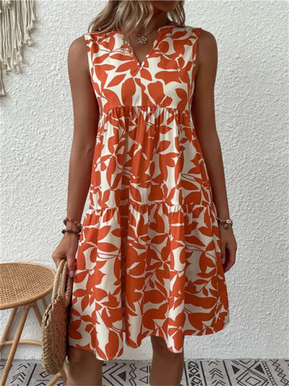 Damernas A-linjeformade Sommarklänning med Blommönster 2