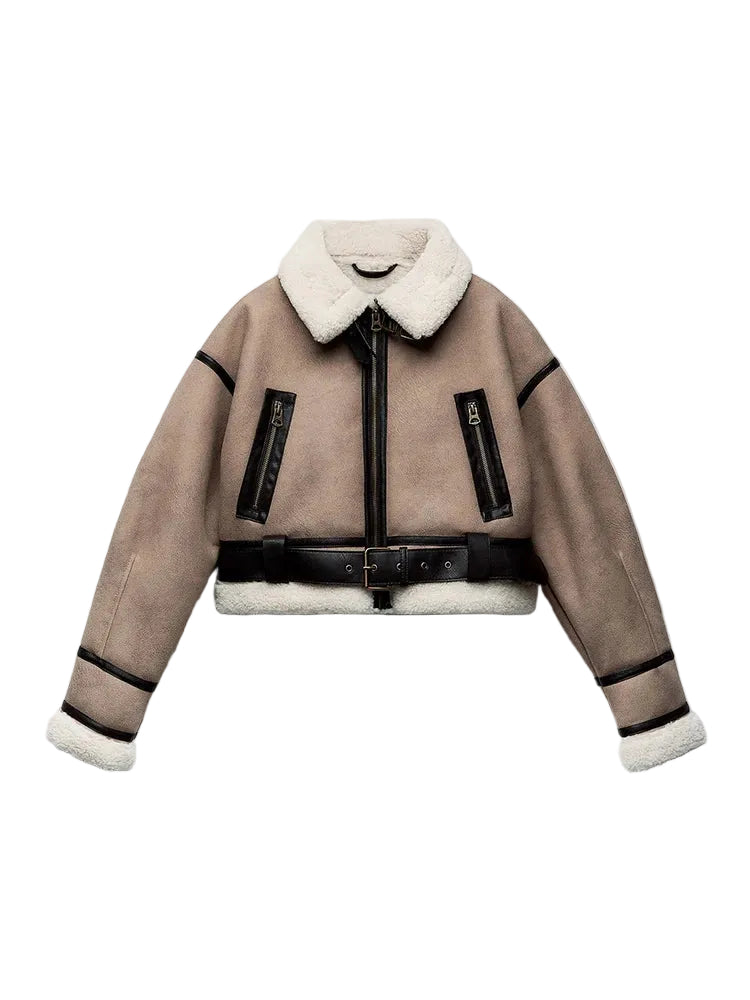 Damernas Beskurna Sherparock med Vintage Detaljer 0