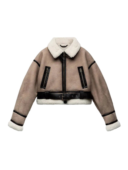 Damernas Beskurna Sherparock med Vintage Detaljer 0