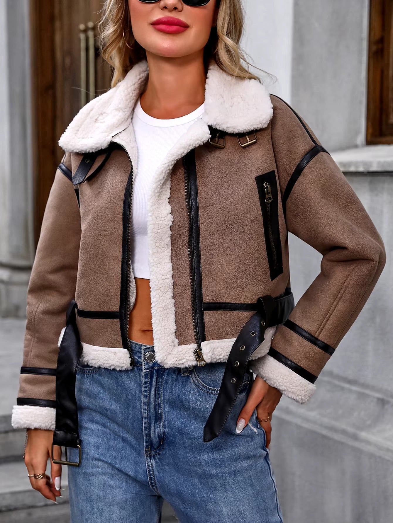 Damernas Beskurna Sherparock med Vintage Detaljer 1
