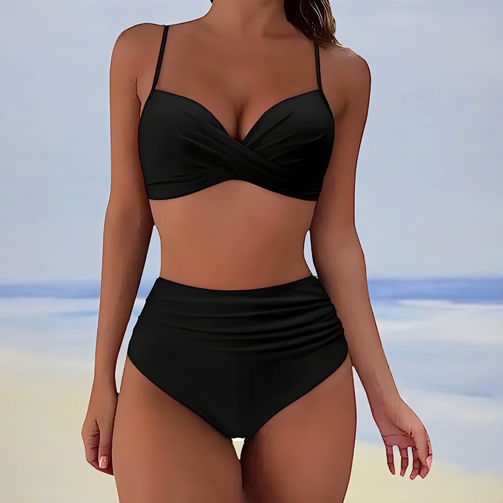 Damernas Bikini Set Hög Midja Modern Stil 1