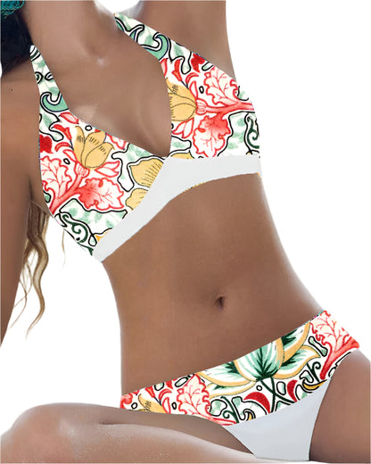 Damernas Bikini med Blommönster och Prickar 0