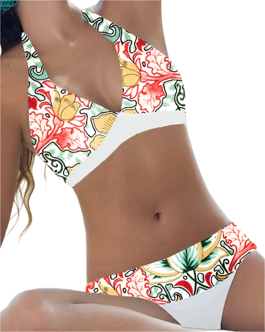Damernas Bikini med Blommönster och Prickar 0