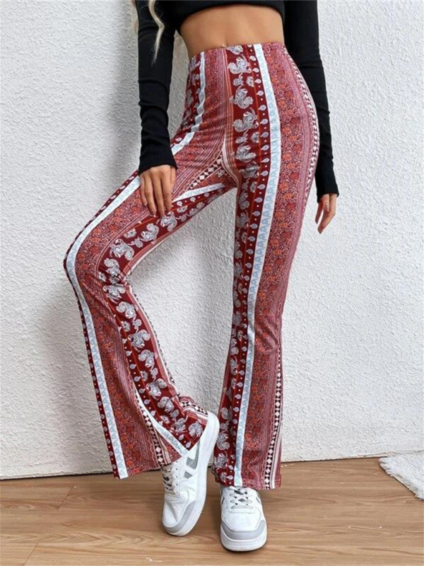 Damernas Boho Mönstrade Slim Fit Byxor 14