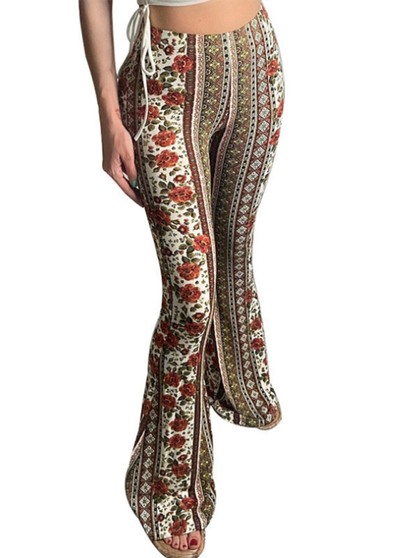 Damernas Boho Mönstrade Slim Fit Byxor 15