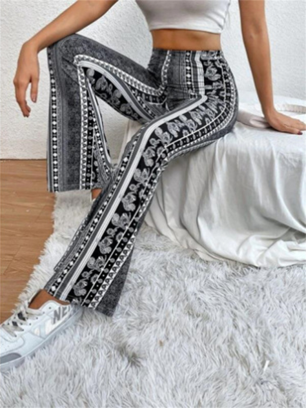Damernas Boho Mönstrade Slim Fit Byxor 4
