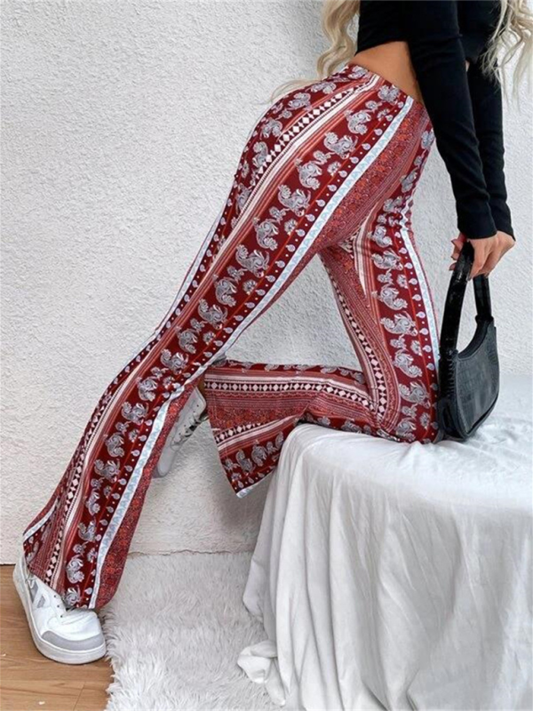 Damernas Boho Mönstrade Slim Fit Byxor 8